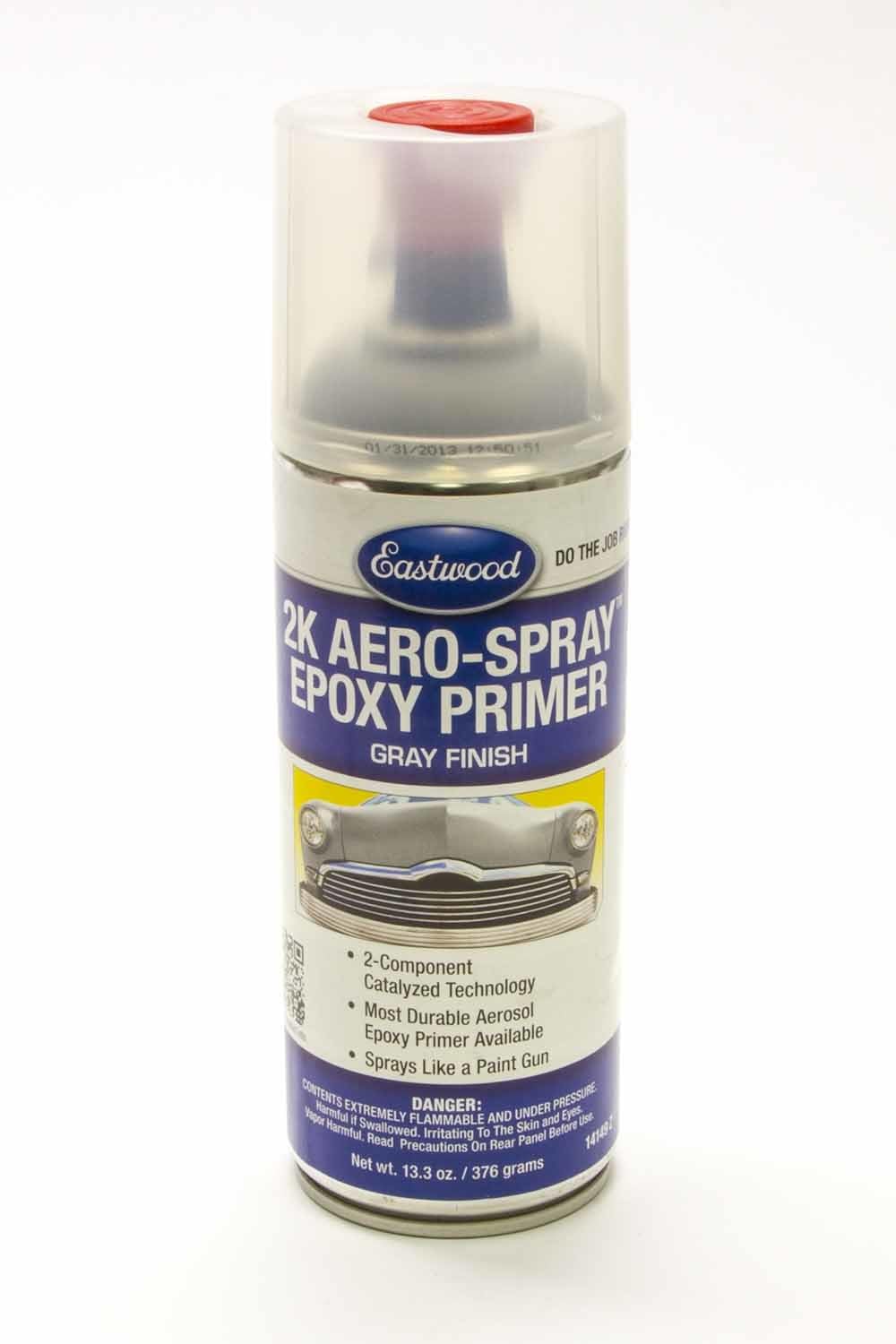 Eastwood 2K Epoxy Gray Primer | AeroSpray Catalyzed Technology | Durable Direct to Metal Automotive | Performance on Car Body Filler | 10-16 Sq Ft Coverage | 12 oz | 1 Pack Epoxy Gray Primer (Pack of 1)